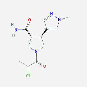 (3R,4S)-1-(2-Chloropropanoyl)-4-(1-methylpyrazol-4-yl)pyrrolidine-3-carboxamide