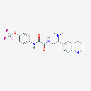 molecular formula C23H27F3N4O3 B2480435 N-[2-(dimethylamino)-2-(1-methyl-1,2,3,4-tetrahydroquinolin-6-yl)ethyl]-N'-[4-(trifluoromethoxy)phenyl]ethanediamide CAS No. 922064-47-9