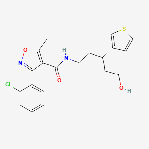3-(2-chlorophenyl)-N-(5-hydroxy-3-(thiophen-3-yl)pentyl)-5-methylisoxazole-4-carboxamide