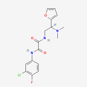 molecular formula C16H17ClFN3O3 B2480438 N'-(3-chloro-4-fluorophenyl)-N-[2-(dimethylamino)-2-(furan-2-yl)ethyl]ethanediamide CAS No. 899998-96-0