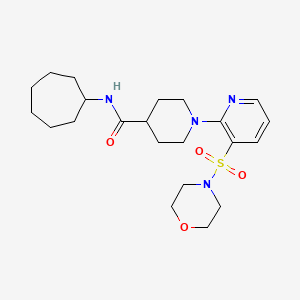 molecular formula C22H34N4O4S B2480457 N-cycloheptyl-1-[3-(morpholine-4-sulfonyl)pyridin-2-yl]piperidine-4-carboxamide CAS No. 1189704-72-0