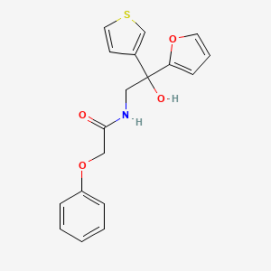 molecular formula C18H17NO4S B2480476 N-(2-(furan-2-yl)-2-hydroxy-2-(thiophen-3-yl)ethyl)-2-phenoxyacetamide CAS No. 2034482-66-9