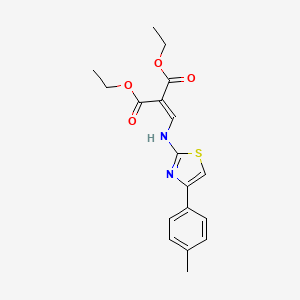 molecular formula C18H20N2O4S B2480512 Diethyl 2-({[4-(4-methylphenyl)-1,3-thiazol-2-yl]amino}methylene)malonate CAS No. 71638-85-2