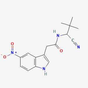 molecular formula C16H18N4O3 B2480516 N-(1-cyano-2,2-dimethylpropyl)-2-(5-nitro-1H-indol-3-yl)acetamide CAS No. 1444625-98-2
