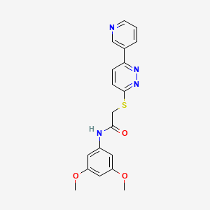 molecular formula C19H18N4O3S B2480542 N-(3,5-DIMETHOXYPHENYL)-2-{[6-(PYRIDIN-3-YL)PYRIDAZIN-3-YL]SULFANYL}ACETAMIDE CAS No. 892439-60-0