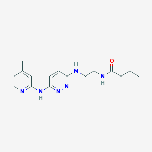molecular formula C16H22N6O B2480548 N-(2-((6-((4-methylpyridin-2-yl)amino)pyridazin-3-yl)amino)ethyl)butyramide CAS No. 1021027-82-6