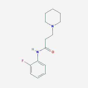 molecular formula C14H19FN2O B248055 N-(2-fluorophenyl)-3-(piperidin-1-yl)propanamide 