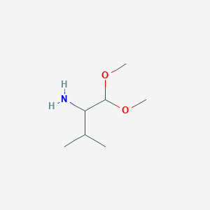 molecular formula C7H17NO2 B2480573 1,1-Dimethoxy-3-methylbutan-2-amine CAS No. 1508614-95-6