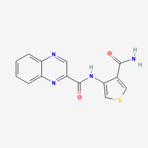 molecular formula C14H10N4O2S B2480582 N-(4-carbamoylthiophen-3-yl)quinoxaline-2-carboxamide CAS No. 2097866-77-6