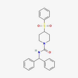 molecular formula C25H26N2O3S B2480610 N-benzhydryl-4-(phenylsulfonyl)piperidine-1-carboxamide CAS No. 1448033-59-7
