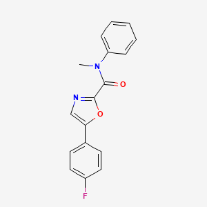 molecular formula C17H13FN2O2 B2480628 5-(4-fluorophenyl)-N-methyl-N-phenyl-1,3-oxazole-2-carboxamide CAS No. 955732-49-7