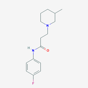 molecular formula C15H21FN2O B248063 N-(4-fluorophenyl)-3-(3-methylpiperidin-1-yl)propanamide 