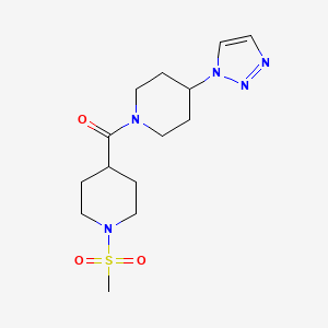 molecular formula C14H23N5O3S B2480634 (4-(1H-1,2,3-triazol-1-yl)piperidin-1-yl)(1-(methylsulfonyl)piperidin-4-yl)methanone CAS No. 2034442-69-6
