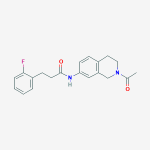 molecular formula C20H21FN2O2 B2480653 N-(2-acetyl-1,2,3,4-tetrahydroisoquinolin-7-yl)-3-(2-fluorophenyl)propanamide CAS No. 1797212-77-1