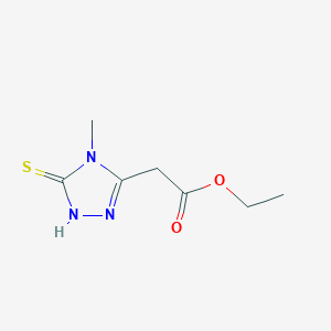molecular formula C7H11N3O2S B2480762 ethyl (5-mercapto-4-methyl-4H-1,2,4-triazol-3-yl)acetate CAS No. 871478-77-2