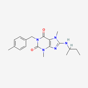 molecular formula C19H25N5O2 B2480773 8-(sec-butylamino)-3,7-dimethyl-1-(4-methylbenzyl)-1H-purine-2,6(3H,7H)-dione CAS No. 941964-74-5