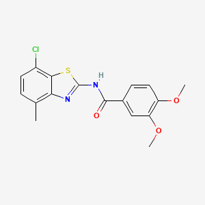 molecular formula C17H15ClN2O3S B2480791 N-(7-chloro-4-methyl-1,3-benzothiazol-2-yl)-3,4-dimethoxybenzamide CAS No. 912764-13-7