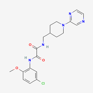 molecular formula C19H22ClN5O3 B2480795 N1-(5-chloro-2-methoxyphenyl)-N2-((1-(pyrazin-2-yl)piperidin-4-yl)methyl)oxalamide CAS No. 1396866-58-2