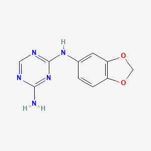 molecular formula C10H9N5O2 B2480826 N2-(2H-1,3-BENZODIOXOL-5-YL)-1,3,5-TRIAZINE-2,4-DIAMINE CAS No. 333735-71-0