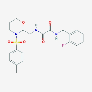 molecular formula C21H24FN3O5S B2480853 N1-(2-fluorobenzyl)-N2-((3-tosyl-1,3-oxazinan-2-yl)methyl)oxalamide CAS No. 872862-81-2