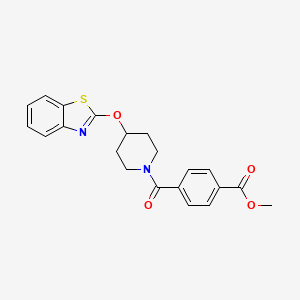 molecular formula C21H20N2O4S B2480862 methyl 4-[4-(1,3-benzothiazol-2-yloxy)piperidine-1-carbonyl]benzoate CAS No. 1286704-16-2