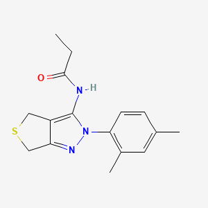 molecular formula C16H19N3OS B2480875 N-[2-(2,4-dimethylphenyl)-2H,4H,6H-thieno[3,4-c]pyrazol-3-yl]propanamide CAS No. 396723-27-6
