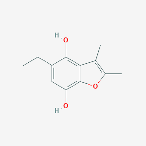 molecular formula C12H14O3 B024809 4,7-Benzofurandiol, 2,3-dimethyl-5-ethyl- CAS No. 19671-83-1