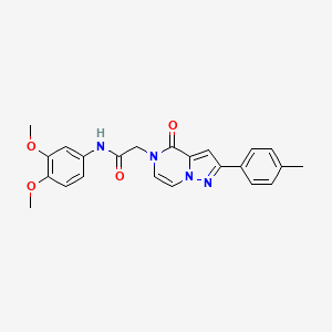 molecular formula C23H22N4O4 B2480908 N-(3,4-dimethoxyphenyl)-2-[2-(4-methylphenyl)-4-oxopyrazolo[1,5-a]pyrazin-5(4H)-yl]acetamide CAS No. 941963-49-1