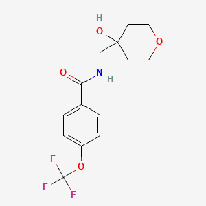 molecular formula C14H16F3NO4 B2480929 N-[(4-hydroxyoxan-4-yl)methyl]-4-(trifluoromethoxy)benzamide CAS No. 1396861-11-2