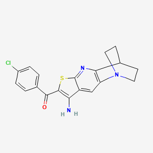 molecular formula C19H16ClN3OS B2480930 (8-amino-3,4-dihydro-2H-1,4-ethanothieno[2,3-b][1,5]naphthyridin-7-yl)(4-chlorophenyl)methanone CAS No. 899371-27-8