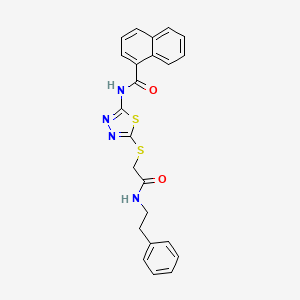 molecular formula C23H20N4O2S2 B2480942 N-(5-((2-oxo-2-(phenethylamino)ethyl)thio)-1,3,4-thiadiazol-2-yl)-1-naphthamide CAS No. 868973-78-8