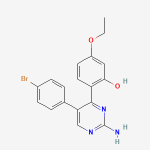 molecular formula C18H16BrN3O2 B2480966 2-[2-Amino-5-(4-bromophenyl)pyrimidin-4-yl]-5-ethoxyphenol CAS No. 905431-49-4