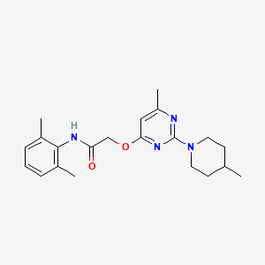 molecular formula C21H28N4O2 B2480982 N-(2,6-dimethylphenyl)-2-{[6-methyl-2-(4-methylpiperidin-1-yl)pyrimidin-4-yl]oxy}acetamide CAS No. 1226440-28-3