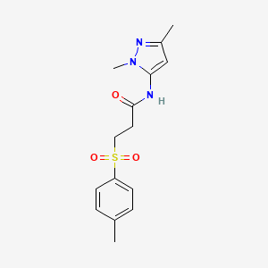 molecular formula C15H19N3O3S B2480993 N-(1,3-dimethyl-1H-pyrazol-5-yl)-3-tosylpropanamide CAS No. 1173077-36-5