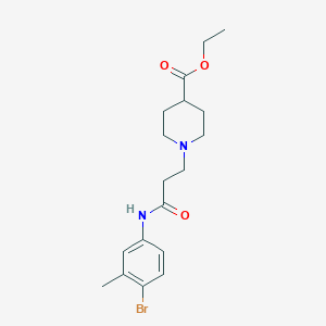 molecular formula C18H25BrN2O3 B248104 Ethyl 1-[3-(4-bromo-3-methylanilino)-3-oxopropyl]-4-piperidinecarboxylate 