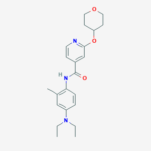 molecular formula C22H29N3O3 B2481040 N-[4-(diethylamino)-2-methylphenyl]-2-(oxan-4-yloxy)pyridine-4-carboxamide CAS No. 2034363-02-3