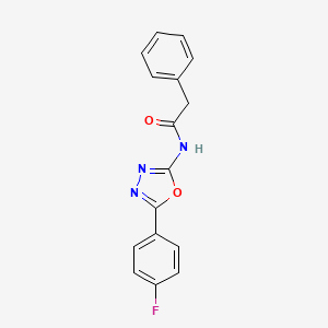 molecular formula C16H12FN3O2 B2481046 N-[5-(4-fluorophenyl)-1,3,4-oxadiazol-2-yl]-2-phenylacetamide CAS No. 865285-67-2