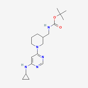 molecular formula C18H29N5O2 B2481048 tert-Butyl ((1-(6-(cyclopropylamino)pyrimidin-4-yl)piperidin-3-yl)methyl)carbamate CAS No. 1353974-39-6