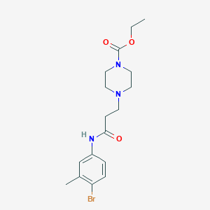molecular formula C17H24BrN3O3 B248106 ETHYL 4-{2-[(4-BROMO-3-METHYLPHENYL)CARBAMOYL]ETHYL}PIPERAZINE-1-CARBOXYLATE 