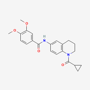 molecular formula C22H24N2O4 B2481063 N-(1-cyclopropanecarbonyl-1,2,3,4-tetrahydroquinolin-6-yl)-3,4-dimethoxybenzamide CAS No. 946288-78-4