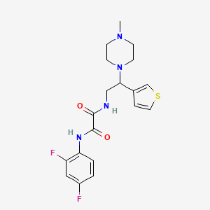 molecular formula C19H22F2N4O2S B2481068 N'-(2,4-difluorophenyl)-N-[2-(4-methylpiperazin-1-yl)-2-(thiophen-3-yl)ethyl]ethanediamide CAS No. 946247-29-6