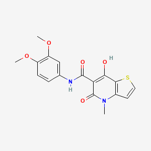 molecular formula C17H16N2O5S B2481085 N-(3,4-dimethoxyphenyl)-7-hydroxy-4-methyl-5-oxo-4H,5H-thieno[3,2-b]pyridine-6-carboxamide CAS No. 1251548-62-5