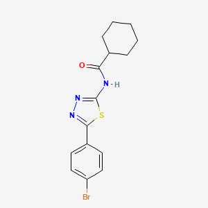 molecular formula C15H16BrN3OS B2481087 N-[5-(4-bromophenyl)-1,3,4-thiadiazol-2-yl]cyclohexanecarboxamide CAS No. 392243-78-6