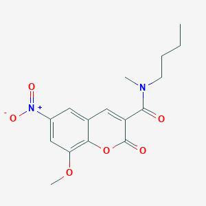 molecular formula C16H18N2O6 B2481141 N-butyl-8-methoxy-N-methyl-6-nitro-2-oxo-2H-chromene-3-carboxamide CAS No. 868214-89-5