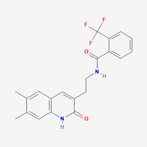N-(2-(6,7-dimethyl-2-oxo-1,2-dihydroquinolin-3-yl)ethyl)-2-(trifluoromethyl)benzamide