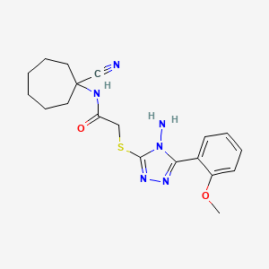 2-[[4-amino-5-(2-methoxyphenyl)-1,2,4-triazol-3-yl]sulfanyl]-N-(1-cyanocycloheptyl)acetamide