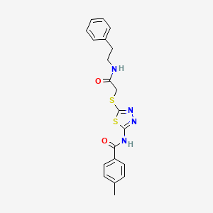 4-methyl-N-(5-((2-oxo-2-(phenethylamino)ethyl)thio)-1,3,4-thiadiazol-2-yl)benzamide