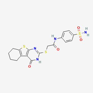 2-[(4-hydroxy-5,6,7,8-tetrahydro[1]benzothieno[2,3-d]pyrimidin-2-yl)sulfanyl]-N-(4-sulfamoylphenyl)acetamide