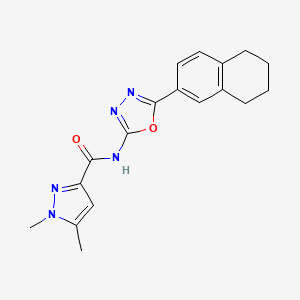 1,5-dimethyl-N-(5-(5,6,7,8-tetrahydronaphthalen-2-yl)-1,3,4-oxadiazol-2-yl)-1H-pyrazole-3-carboxamide