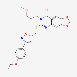 6-({[3-(4-ethoxyphenyl)-1,2,4-oxadiazol-5-yl]methyl}thio)-7-(3-methoxypropyl)[1,3]dioxolo[4,5-g]quinazolin-8(7H)-one